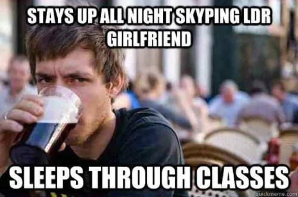 long distance relationship stayed up all night skyping meme